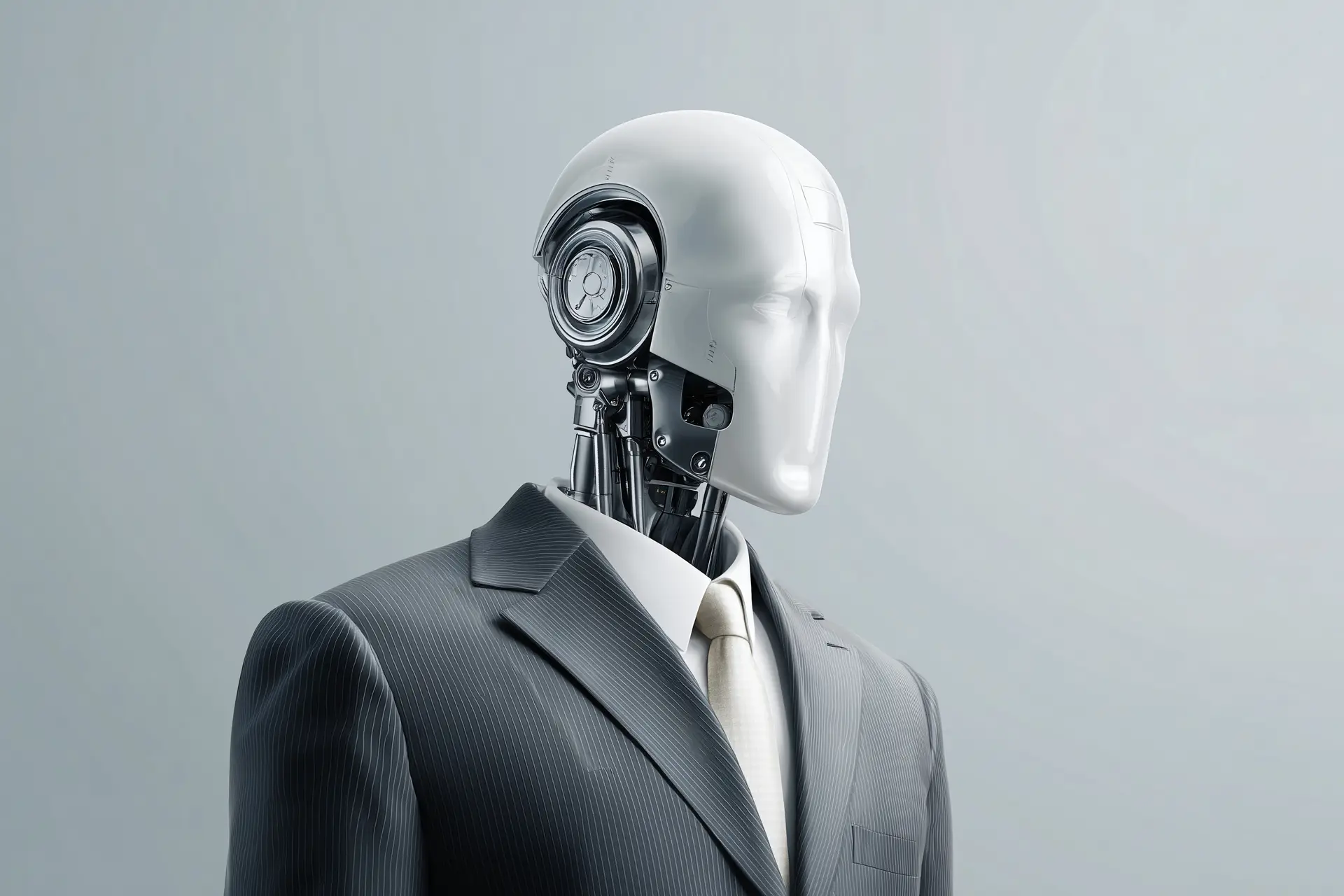 AI robot wearing business suit tailored to industry AI robot wearing business suit tailored to industry